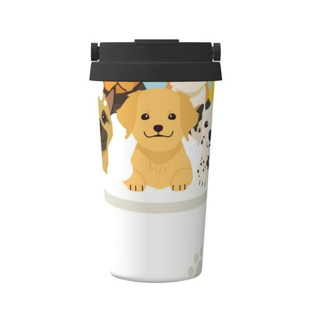 

KLL Cute Dog In Bathtub Pattern Stainless Steel Vacuum Insulated Tumbler - Carry Insulated Coffee Mug - Reusable Insulated Cold Brew Iced Coffee Cup Thermos