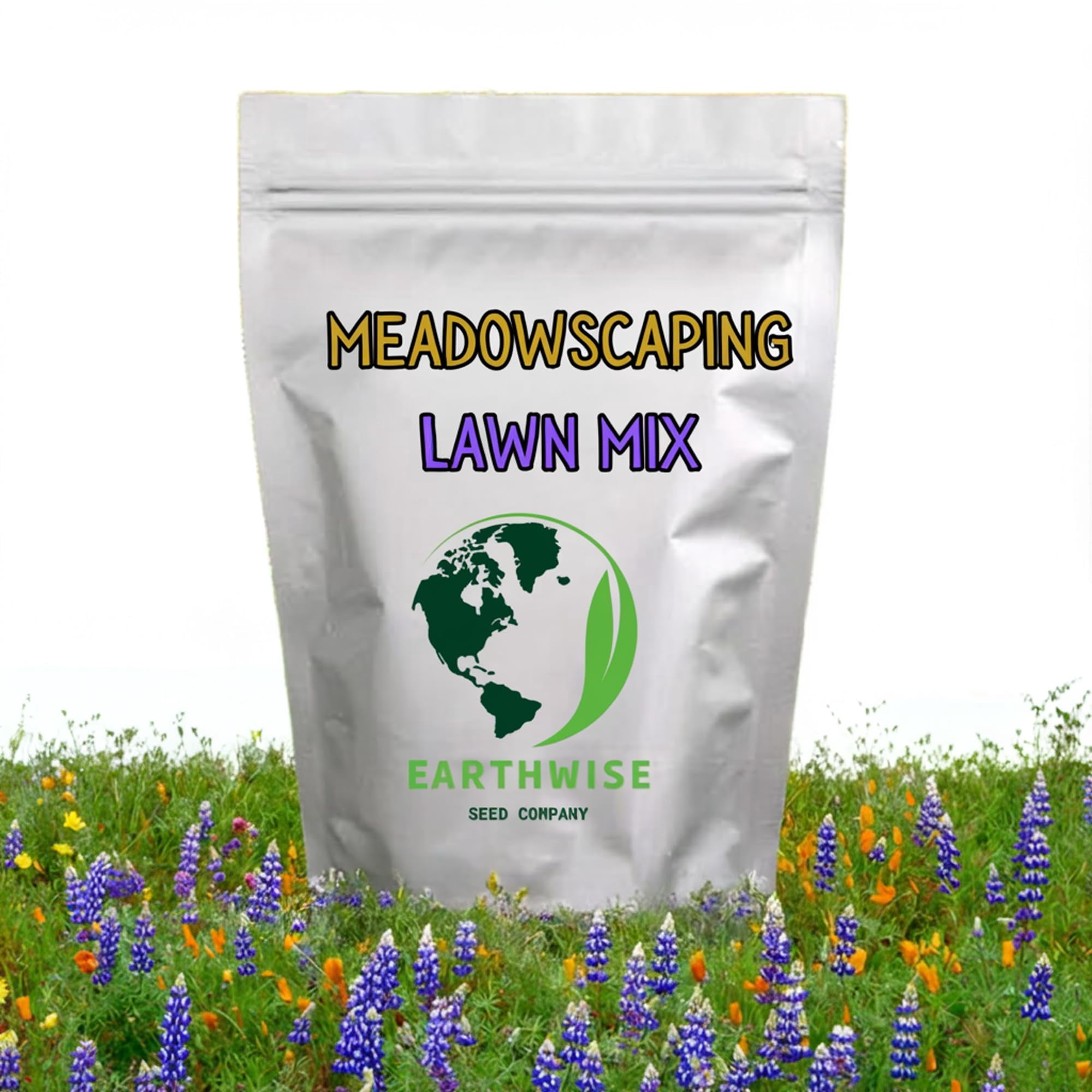 Earthwise Meadowscaping Alternative Lawn Seed Mix, 5 lb Native Blend for Low-Maintenance Lawns, Covers 10000 Sq ft