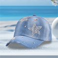 thumbnail image 3 of SUNSIOM Women Baseball Cap, Shiny Hot Fix Drill Letters Adjustable Hat Ponytail Baseball Hat for Independence Day, 3 of 7