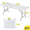thumbnail image 5 of edx Folding Table, Outdoor Indoor Heavy Duty Portable with Carrying Handle for Camping, White,27.56"W x 70.89"D x 29.32"H, 5 of 10