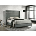 thumbnail image 2 of Lucia 61-inch Upholstered Queen Wingback Bed Grey, 2 of 8