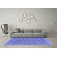 thumbnail image 3 of Ahgly Company Machine Washable Indoor Square Abstract Blue Modern Area Rugs, 5' Square, 3 of 4