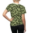 thumbnail image 5 of Green/Light Green Camo Abstract Pattern T-shirt for Women - Camo Color Code 0052, 5 of 6