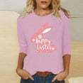 thumbnail image 2 of RKSTN Womens Tops Easter Cute Bunny Printed Loose Fit Tops Round Neck 3/4 Sleeve Spring Summer Soft Blouse Tops, 2 of 4