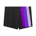 thumbnail image 3 of inlzdz Kids Girls Contrast Color Stripes Shorts High Waist Elastic Waistband Shorts for Yoga Workout Purple 8, 3 of 5
