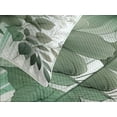 thumbnail image 4 of Ambesonne Sage Green Quilted Bedspread Set 3 Pcs, Nostalgia Flowers Leaves, Queen Size, Grey Teal Cadet Blue, 4 of 4