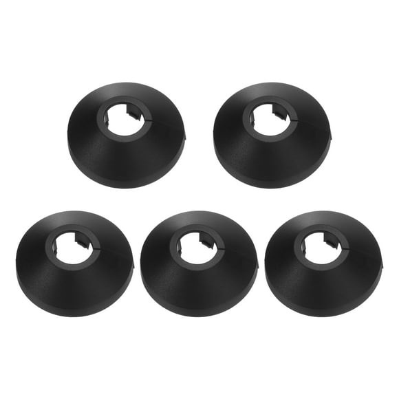 5PCS Pipe Cover Decor 0.6in/17mm Flange Pipe Cover Decor PP Plastic, Black