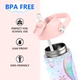 thumbnail image 3 of Ntswasd Botella De Agua Para Niñas Con Pajita, Vasos Aislados Para Niños De 18 Oz Con Acero Inoxidable A Prueba De Fugas Para Deportes Escolares Y Viajes (Sirena), 3 of 5