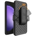 thumbnail image 3 of Case with Clip for Galaxy S23 FE Phone, Nakedcellphone Textured Slim Hard Shell Cover with Stand and [Rotating/Ratchet] Belt Hip Holster Holder Combo for Samsung SM-S711 (2023), 3 of 8