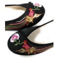 thumbnail image 4 of TJ Global Women's Traditional Chinese Phoenix and Flower Embroidery Flats - Totem Style Loafers Comfortable Round Toe Ballet, Cheongsam (Black, Size 8), 4 of 4