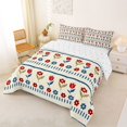 thumbnail image 2 of jejeloiu Folk Floral Full Size Comforter Sets For Girls,Simple Print Bedding Comforter Set,Red Blue Beige,Reversible,3pcs,1 Comforter and 2 Pillowcases, 2 of 7