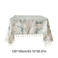 thumbnail image 3 of Euaioeiu Elegant Jacquard Tablecloth with Tassel Floral Birds Print, Waterproof Stain-Resistant Polyester Fabric, 53x39 Inches Rectangular Table Cover for Dining Room Kitchen Party Wedding Decoration, 3 of 6