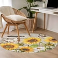 thumbnail image 4 of Farm Flowers Round Area Rug 3Ft Washable Small Circle Rugs for Kitchen Entryway, Retro Sunflowers Barn Doors Butterfly Wood Board Non-Slip Carpet Floor Mats Indoor Outdoor Carpet Runner Home Decor, 4 of 8