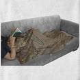 thumbnail image 6 of Whale Soft Flannel Fleece Throw Blanket, Steampunk Mammal Flying in the Air Moons and Stars Hand Drawing, Cozy Plush for Indoor and Outdoor Use, 70" x 90", Brown and White, by Ambesonne, 6 of 6
