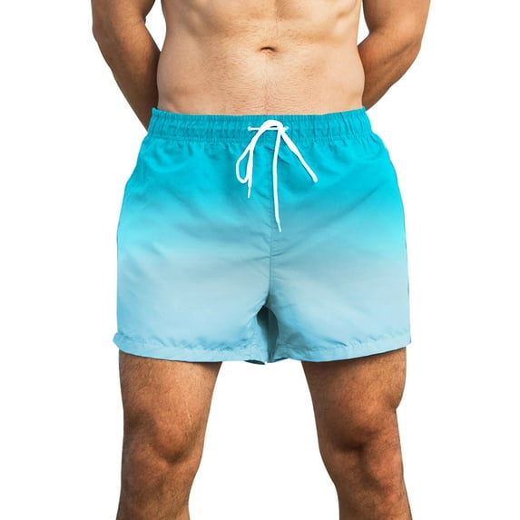 SOOMLON Mens Athletic Shorts Tie Dye Bohemian Shorts Summer Oversized Gradient Beach Pants Sports Shorts Sky Blue M