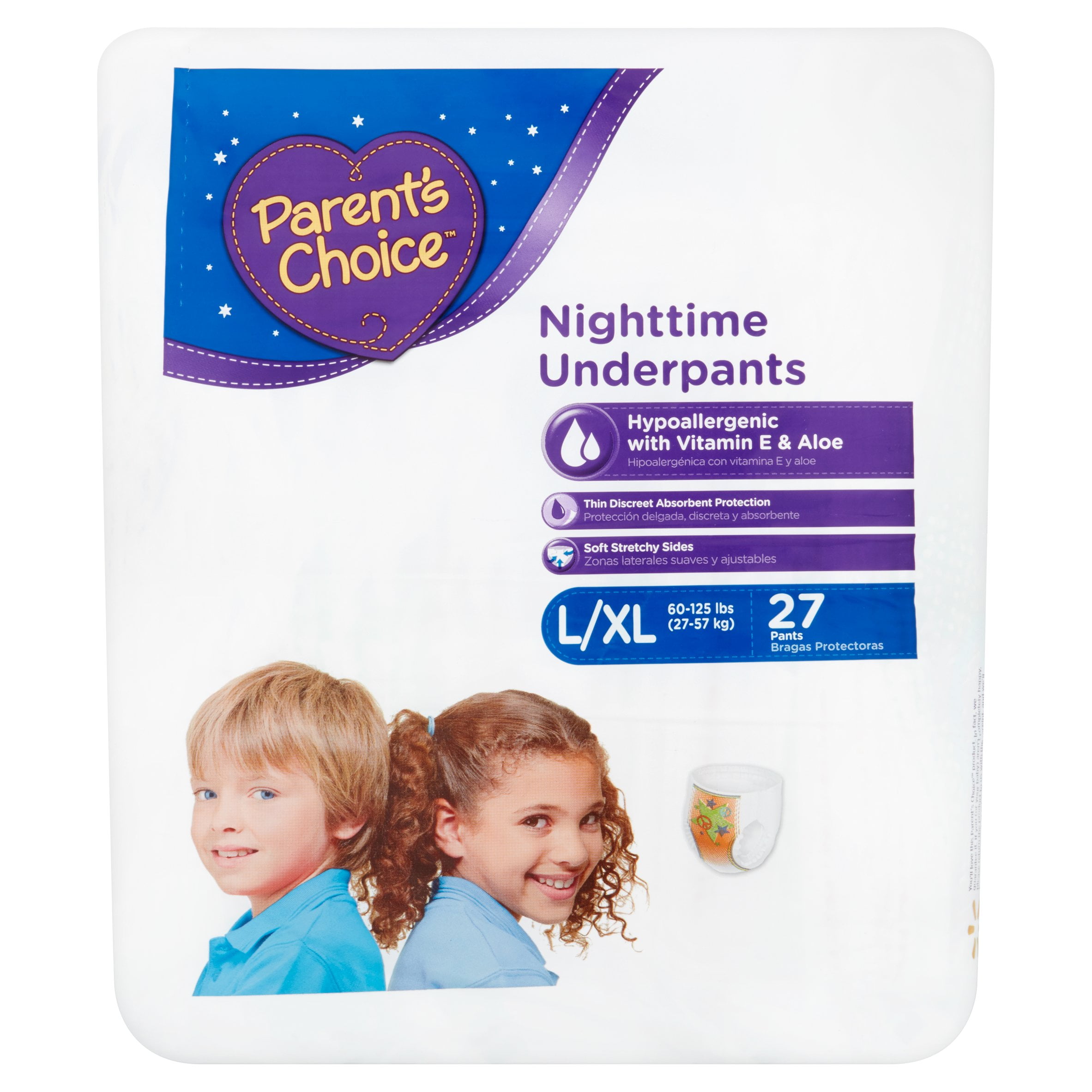 Parent's Choice Nighttime Underpants, Size L/XL 60125lbs, 27 Pants