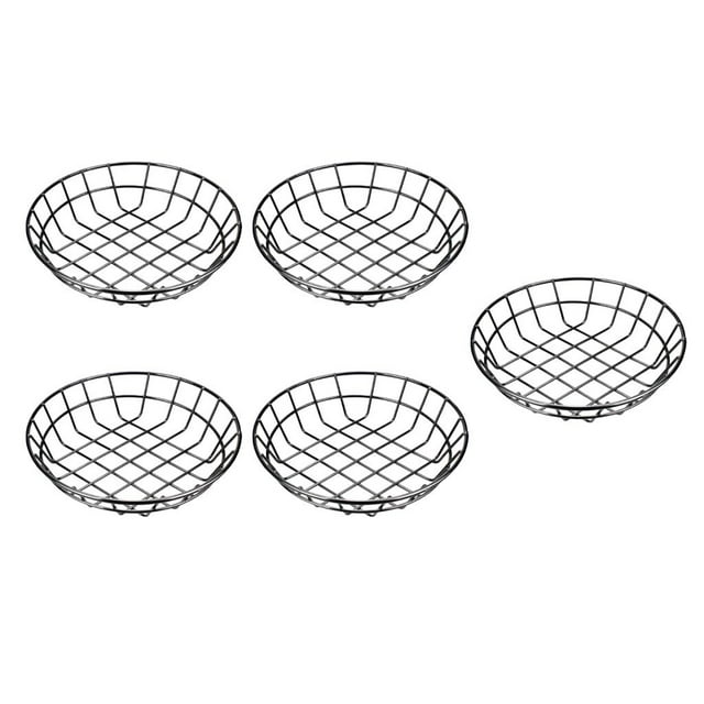 5pcs Picnic de material acero Inoxidable De Comida Rápida Canasta De Palomitas De Maíz Para Servir