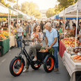 thumbnail image 3 of NOMIGO Electric Tricycle, 7-Speed 3-Wheel Bicycle, 48V 15Ah Battery, 20MPH Fat Tire, Rear Basket, Orange, 3 of 10