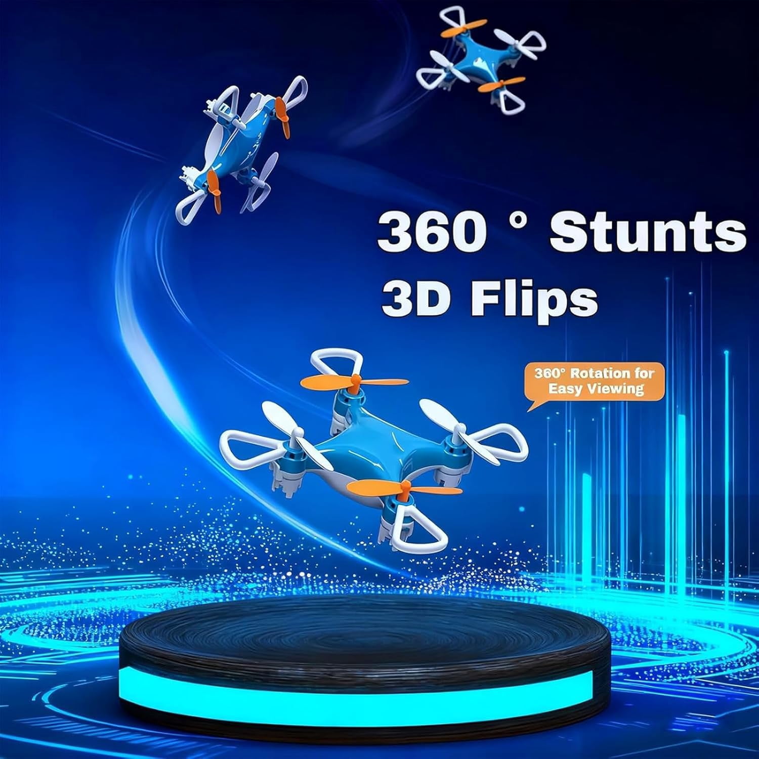 Mini Drone with Easy Stunt Flights & 360° Tricks – Beginner-Friendly Quadcopter with LED Altitude Hold Propeller Protection for Kids Indoor Outdoor