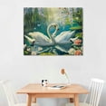 thumbnail image 2 of Patifu Swans Flowers Fine Art Aesthetic Poster & Print Wall Painting for Classroom Kitchen Office Farmhouse Bathroom Decor 16x12in, 2 of 6