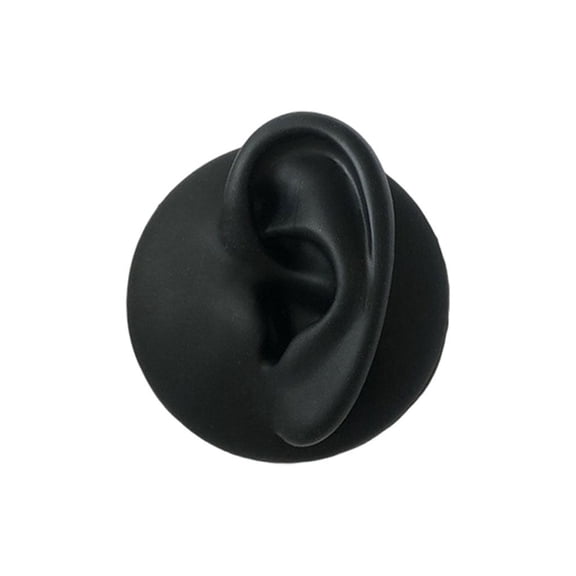 Simulation Ear Model Silicone Body Model Practice Piercings Display Left Ear Black