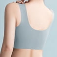 thumbnail image 4 of ManxiVoo Women's Satin Support Sports Bra 2 Pack Wireless Comfort Fit for Mature Users Lifting Effect Wide Back Design L Size Dark Blue, 4 of 7