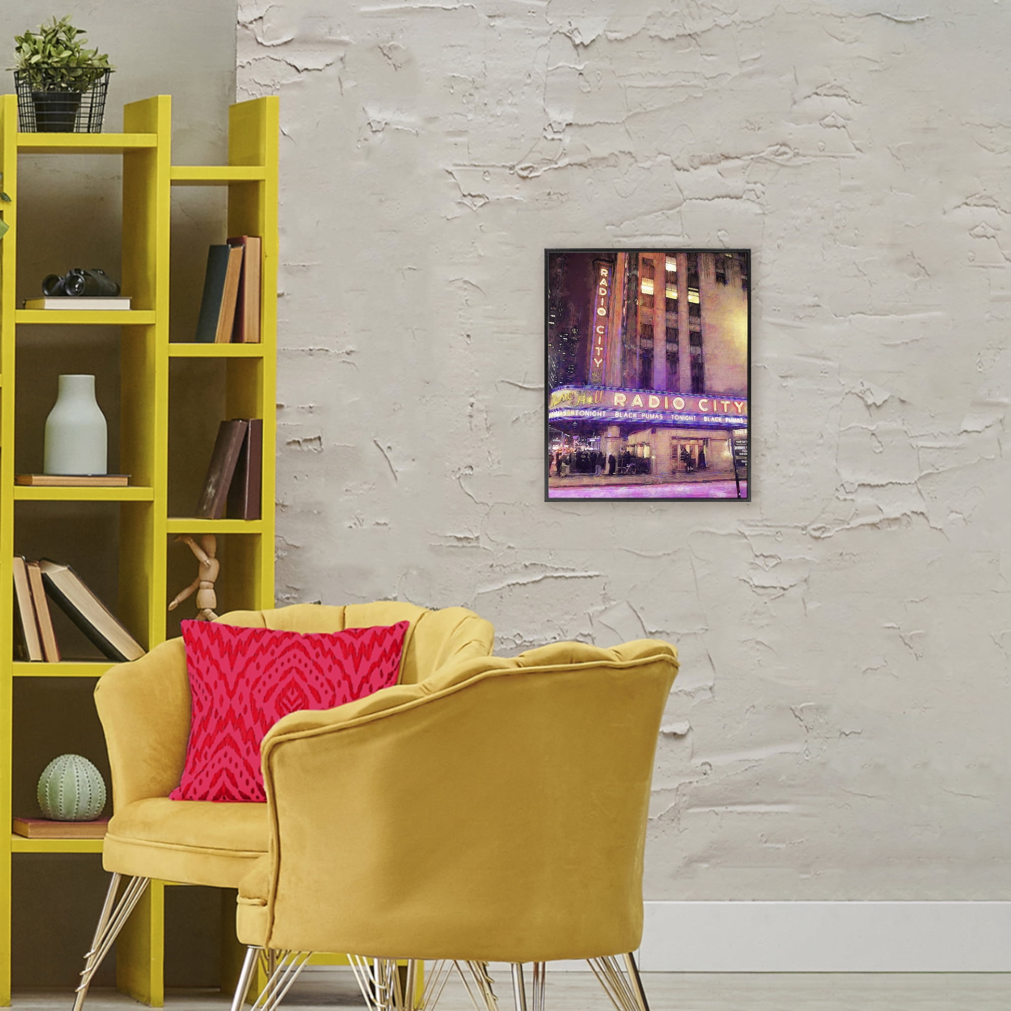 Stupell Industries Radio City Music Hall Black Framed Giclee Art, design by Grotto Studios
