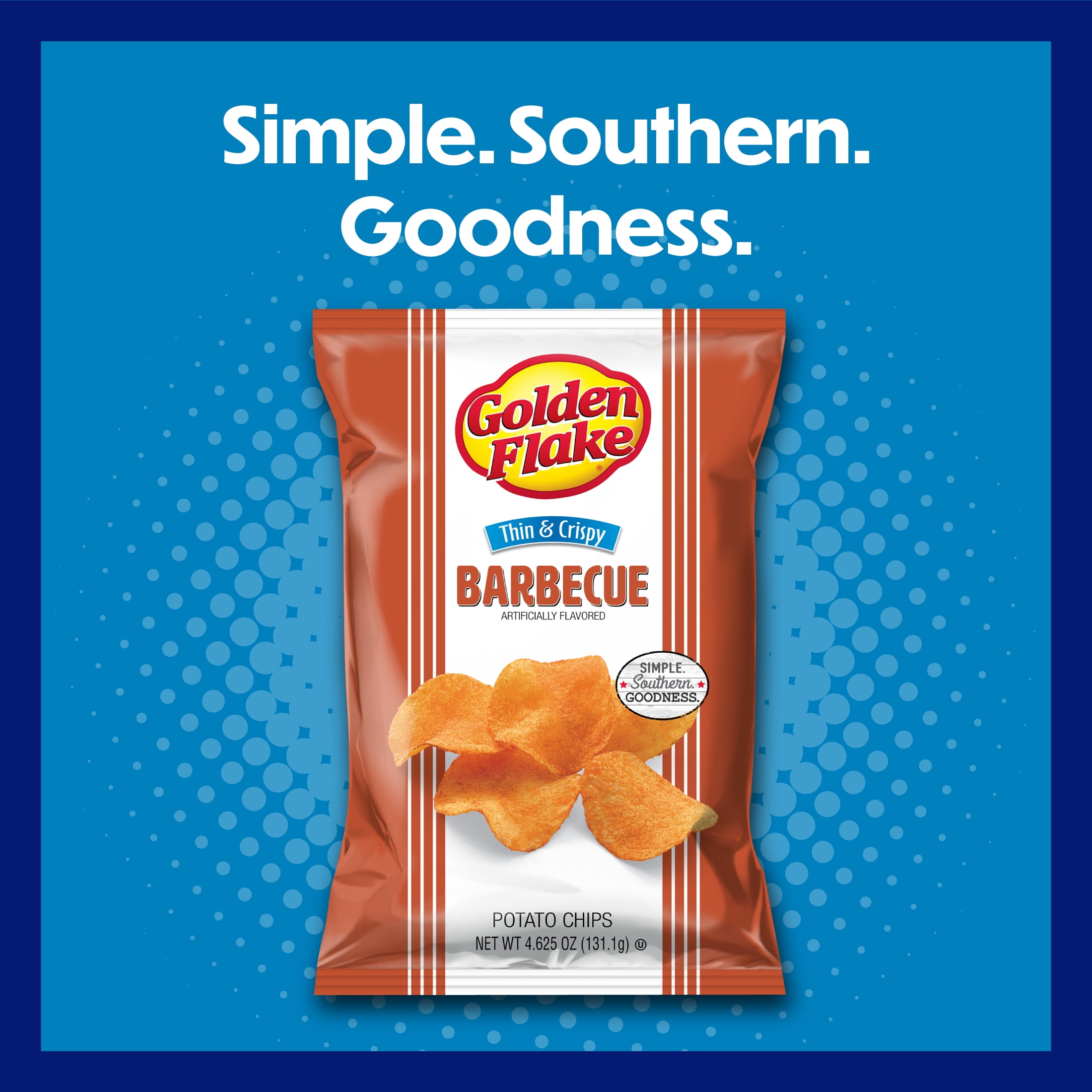 Golden Flake Barbecue Thin & Crispy Potato Chips, Gluten-Free, 4.625 oz Bag