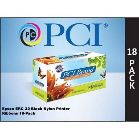 UPC: 0845161034965 | PCI® Brand Epson® ERC-32 Black Nylon Printer Ribbons 18 Per Box (ERC32B-18PC)
