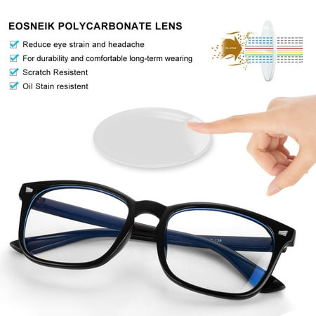 Blue Light Filter Computer Glasses for Blocking UV Blue Ray Minimize Headache [Anti Digital Eye Fatigue] Transparent Lens,
