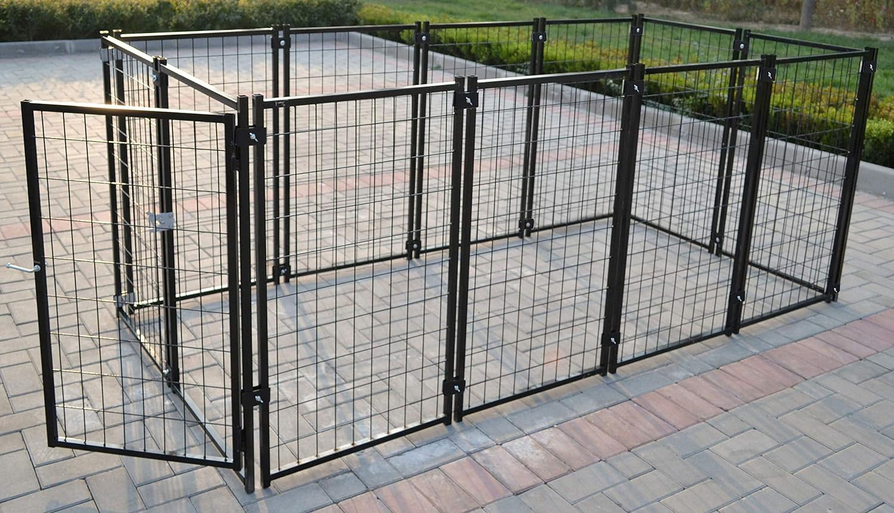 Omitree NEW Modular Heavy Duty Dog Kennel Welded Steel Panel Pet Cover 4' W x 8' L x 4' H