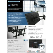 Mount-It! Full Motion TV Wall Mount with Long 24 Extension, Fits 32-70 TVs, Capacity 100 lbs.