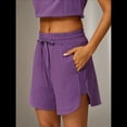 thumbnail image 4 of Pantalones Cortos Deportivos con Cordón para Mujer, de Cintura Alta, para Hacer Ejercicio en Verano, con Bolsillos. Uva Morada M, 4 of 7