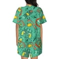 thumbnail image 6 of Rateoe Funny Animals in Jungle Pattern Women's Short-Sleeved Pajama Set - 2 Piece Soft and Lightweight Sleepwear Set-Medium, 6 of 7