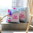 thumbnail image 6 of LALILO Throw Pillow Covers Birthday Card Little Pink Cute Owl With Cushion Cover 18" x 18", 2 Pack, 6 of 6