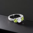 thumbnail image 3 of Gem Stone King 925 Sterling Silver Green Peridot Ring Set with Moissanite (2.12 Cttw) (Size 5), 3 of 4