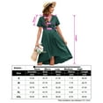 thumbnail image 5 of Maternity Dress For Women Cross V Neck Wrap Lanterntie High Waist A-line Flowy With Belt Dress, 5 of 5
