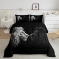 thumbnail image 2 of Feelyou Black White Lion Bedding Comforter Set for Adult, Valentines Day Twin Comforter Sets, Couple Animal Theme Reversible Bedding Set, Luxury Bedroom Decor, 2-Piece, 2 of 8