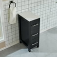 thumbnail image 3 of Vanity Art 12 Inch Bathroom Cabinet 3 Dove-Tailed Drawers with Engineered Marble Top Side Storage Organizer Freestanding Single Vanity Small Nightstand Bedroom/Bathroom/Entryway VA3112E, 3 of 4
