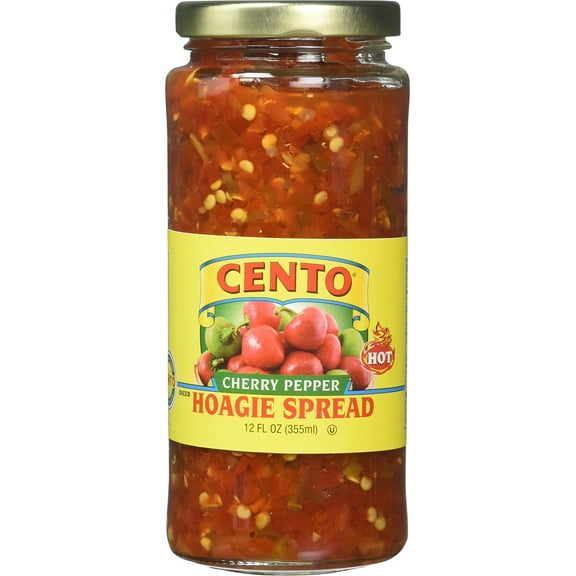 (Pack of 6) Cento Diced Hot Cherry Peppers Hoagie Spread, 12 oz