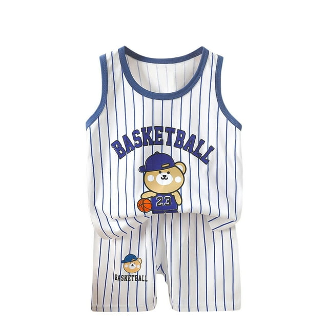 Honeeladyy - Liquidación de verano: Tops casuales sin mangas para niños, cuello redondo, pantalones cortos estampados, conjuntos para viajes y vacaciones (blanco, 4-5 años)