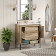 thumbnail image 5 of Harper & Bright Designs 30" Wood Bathroom Vanity Sink Combo with Drawer, Bathroom Floor Cabinet with Doors and Open Shelf, Natural Wood, 5 of 18