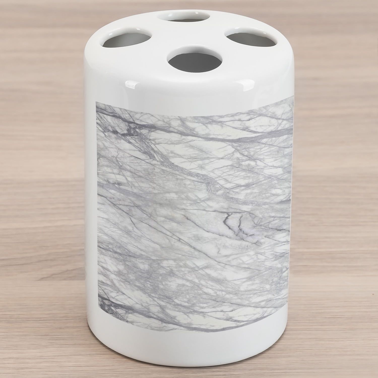 Marble Print Ceramic Toothbrush Holder, Granite Surface with Bunch of