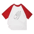 thumbnail image 2 of Boy's and Girl's 3/4 Sleeve Baseball Shirts Loose Fit Raglan Tshirt Summer Casual Round Neck Shirt Kids Colorblock Graphic Tee, 2 of 4