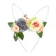 thumbnail image 3 of Diadema con orejas de conejo de Pascua, diadema con flores, accesorio para disfraz Blanco amarillo, 3 of 9
