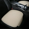 thumbnail image 4 of YUVA 3-Piece Linen Car Seat Cushion Set, Beige, Summer Ventilated, All-Season, Fits Sedans/SUVs, Washable, Breathable, 4 of 7