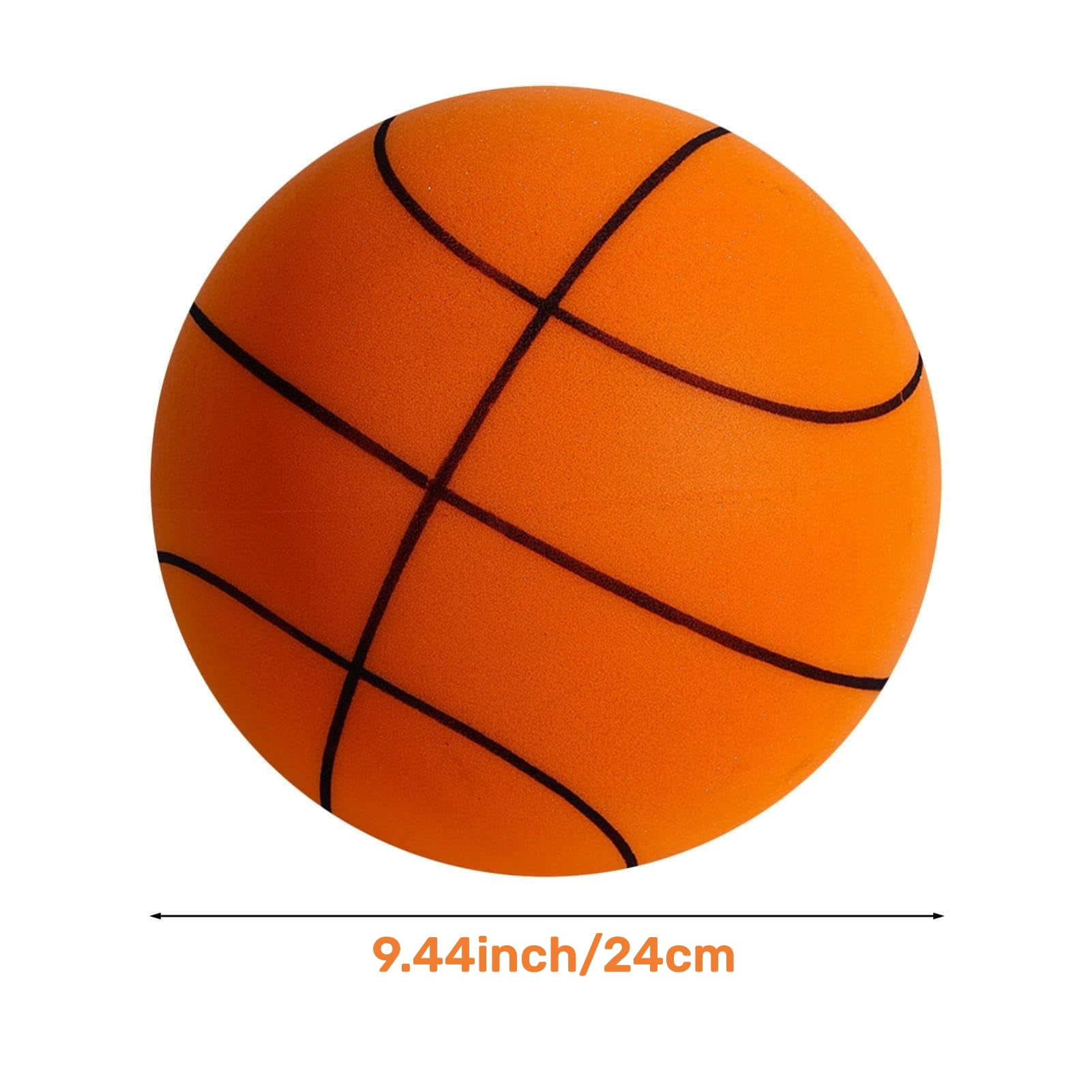 Silent Basketball, MODANU Foam Basketball Indoor Training Ball, Uncoated High-Density Foam Ball Low Noise Basketball Training for Various Indoor Activities (Orange, 9.45inch)