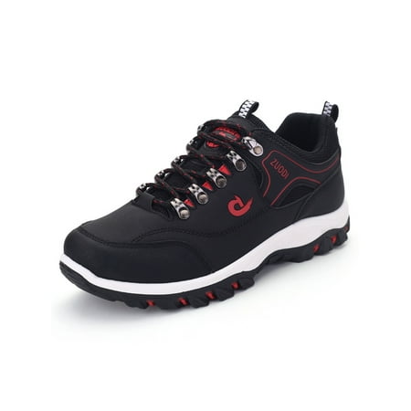 

Ymiytan Men Walking Shoe Low Top Sneakers Lace Up Hiking Shoes Outdoor Comfort Lightweight Non-slip Trainers Black 8.5