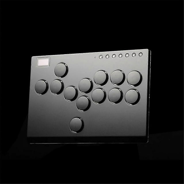 Manette Arcade 13 Touches Joystick avec Fonctions RGB Turbo Personnalisées Supporte SOCD Gris