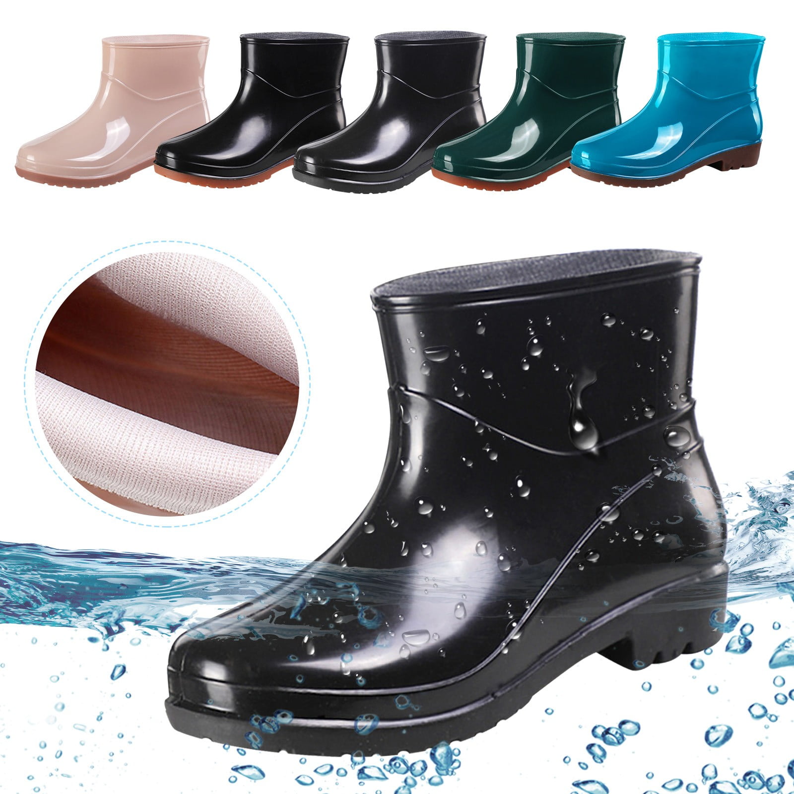 Bottes de Pluie pour Femmes, Bottines de Jardin Imperméables en